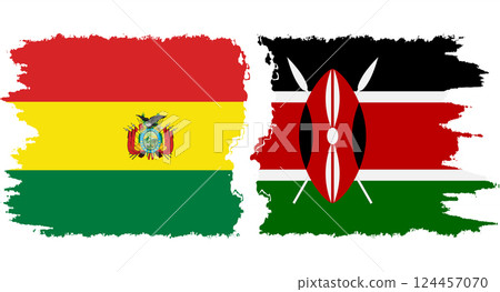 Kenya and Bolivia grunge flags connection vector 124457070