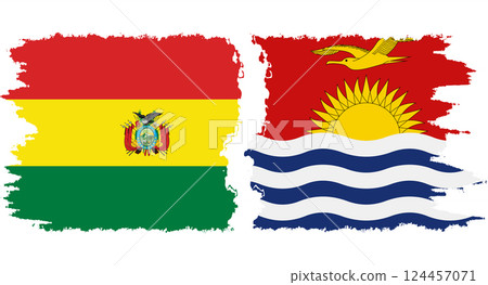 Kiribati and Bolivia grunge flags connection vector Kiribati and Bolivia grunge flags connection vector 124457071