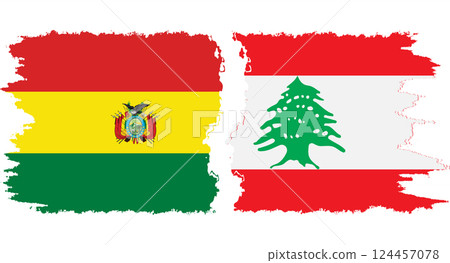 Lebanon and Bolivia grunge flags connection vector Lebanon and Bolivia grunge flags connection vector 124457078