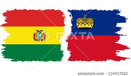 Liechtenstein and Bolivia grunge flags connection vector Liechtenstein and Bolivia grunge flags connection vector 124457082