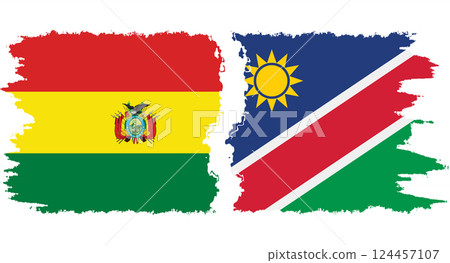 Namibia and Bolivia grunge flags connection vector Namibia and Bolivia grunge flags connection vector 124457107