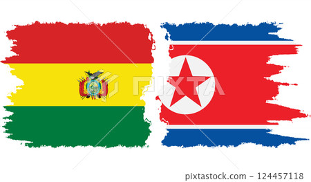 North Korea and Bolivia grunge flags connection vector North Korea and Bolivia grunge flags connection vector 124457118