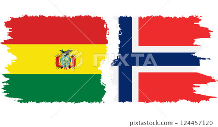 Norway and Bolivia grunge flags connection vector 124457120
