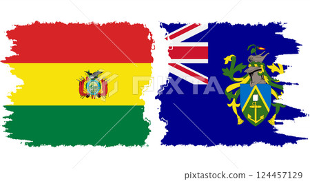 Pitcairn Islands and Bolivia grunge flags connection vector Pitcairn Islands and Bolivia grunge flags connection vector 124457129