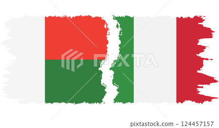 Italy and Madagascar grunge flags connection vector Italy and Madagascar grunge flags connection vector 124457157