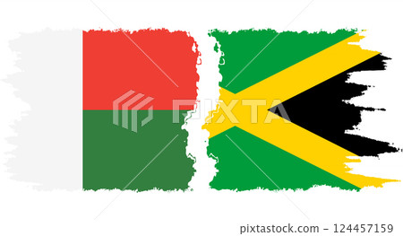 Jamaica and Madagascar grunge flags connection vector Jamaica and Madagascar grunge flags connection vector 124457159