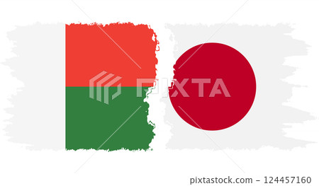 Japan and Madagascar grunge flags connection vector Japan and Madagascar grunge flags connection vector 124457160