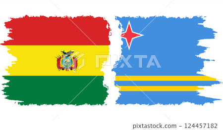 Aruba and Bolivia grunge flags connection vector Aruba and Bolivia grunge flags connection vector 124457182
