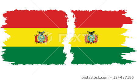 Bolivia and Bolivia grunge flags connection vector Bolivia and Bolivia grunge flags connection vector 124457196