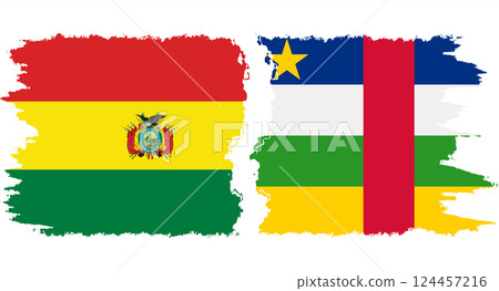 Central African Republic and Bolivia grunge flags connection vecto Central African Republic and Bolivia grunge flags connection vecto 124457216