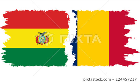 Chad and Bolivia grunge flags connection vector Chad and Bolivia grunge flags connection vector 124457217