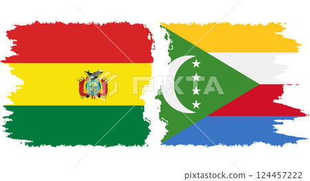 Comoros and Bolivia grunge flags connection vector Comoros and Bolivia grunge flags connection vector 124457222