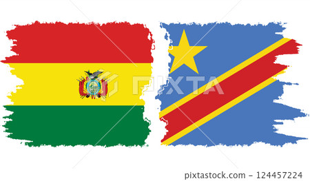 Congo - Kinshasa and Bolivia grunge flags connection vector Congo - Kinshasa and Bolivia grunge flags connection vector 124457224
