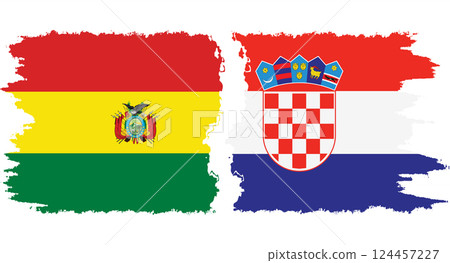 Croatia and Bolivia grunge flags connection vector Croatia and Bolivia grunge flags connection vector 124457227