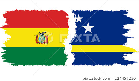 Curacao and Bolivia grunge flags connection vector Curacao and Bolivia grunge flags connection vector 124457230