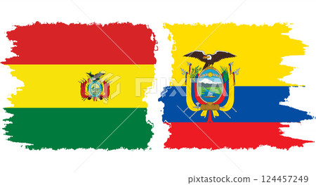 Ecuador and Bolivia grunge flags connection vector Ecuador and Bolivia grunge flags connection vector 124457249
