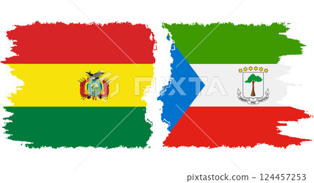 Equatorial Guinea and Bolivia grunge flags connection vector Equatorial Guinea and Bolivia grunge flags connection vector 124457253