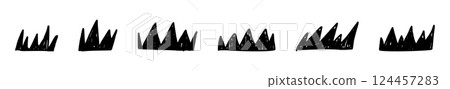 Doodle crown with royal graffiti. Hand-drawn tiara and sketchy king icon. Flat vector illustration isolated on white background. Doodle crown with royal graffiti. Hand-drawn tiara and sketchy king icon. Flat vector illustration isolated on white background. 124457283