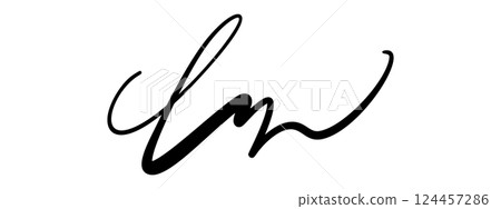 Handwritten signature name sign with random letter forms. Fake autograph for contract or document use. Flat vector illustration isolated on white background. Handwritten signature name sign with random letter forms. Fake autograph for contract or document use. Flat vector illustration isolated on white background. 124457286
