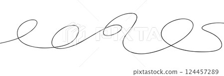 Swoosh, swash underline stroke set.Abstract wavy thin line. Squiggle elements. Vector isolated illustration 124457289