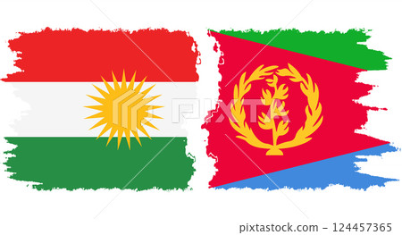 Eritrea and Kurdistan grunge flags connection vector Eritrea and Kurdistan grunge flags connection vector 124457365