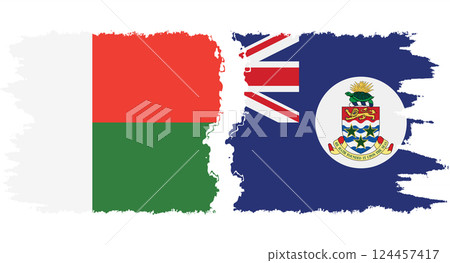Cayman Islands and Madagascar grunge flags connection vector Cayman Islands and Madagascar grunge flags connection vector 124457417
