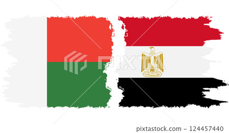 Egypt and Madagascar grunge flags connection vector 124457440