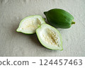 Green papaya cross section 124457463