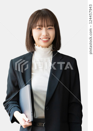有筆記型電腦的女人/女商人 124457943