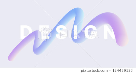 Template with colorful gradient squiggles shapes. 124459153