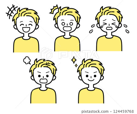 Young men illustration set 2_3 Young men illustration set 2_3 124459768