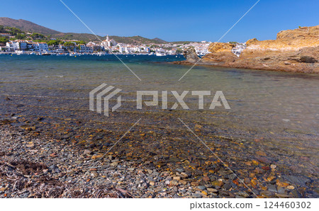 Cadaques waterfront view from the beach, Spain Cadaques waterfront view from the beach, Spain 124460302