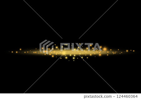 Golden Light Streaks with Sparkling Particles on Black Background Elegant Glow Effect for Luxury Designs. Golden Light Streaks with Sparkling Particles on Black Background Elegant Glow Effect for Luxury Designs. 124460364