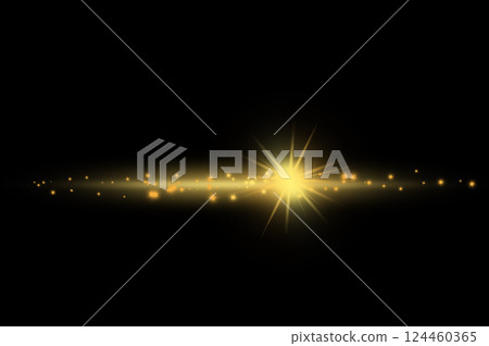 Golden Light Streaks with Sparkling Particles on Black Background Elegant Glow Effect for Luxury Designs. Golden Light Streaks with Sparkling Particles on Black Background Elegant Glow Effect for Luxury Designs. 124460365
