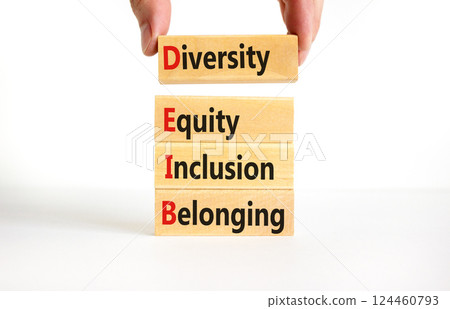 DEIB diversity equity inclusion belonging symbol. Concept words DEIB diversity equity inclusion belonging on blocks. Beautiful white background. Business diversity equity inclusion belonging concept. DEIB diversity equity inclusion belonging symbol. Concept words DEIB diversity equity inclusion belonging on blocks. Beautiful white background. Business diversity equity inclusion belonging concept. 124460793