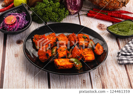 Indian cuisine - spicy chili paneer Indian cuisine - spicy chili paneer 124461359