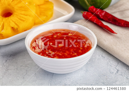 Sweet and spicy chili pineapple sauce Sweet and spicy chili pineapple sauce 124461380