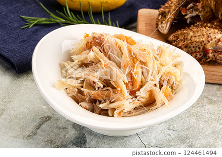 Wild natural crab meat for salad 124461494