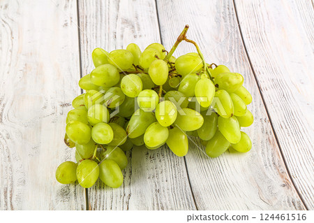 Green juicy sweet ripe Grape bunch 124461516