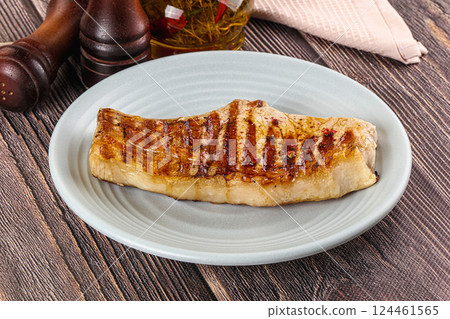 Tasty hot grilled pork loin 124461565