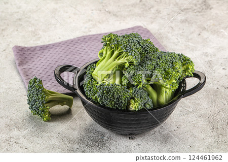 Raw green fresh broccoli cabbage Raw green fresh broccoli cabbage 124461962