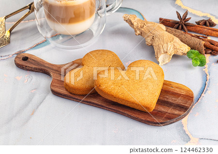 Sweet ginger cookies for snack 124462330