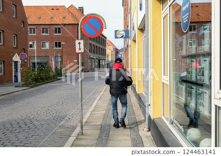 Real estate company with advertisements for houses, apartments, cottages and summer houses. Denmark - May 25, 2024 124463141