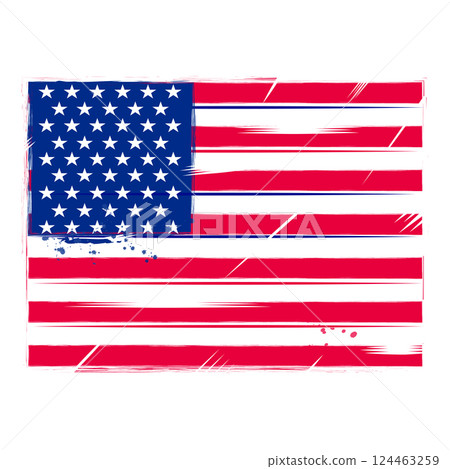 Flat Illustration of the United States flag. United States national flag 124463259