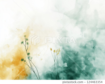 Abstract watercolor background with soft pastel green 124463354