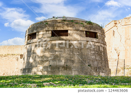 Defensive bunker of the Cathedral of Santa Maria de Lleida (Seu Vella), Catalonia, Spain Defensive bunker of the Cathedral of Santa Maria de Lleida (Seu Vella), Catalonia, Spain 124463606