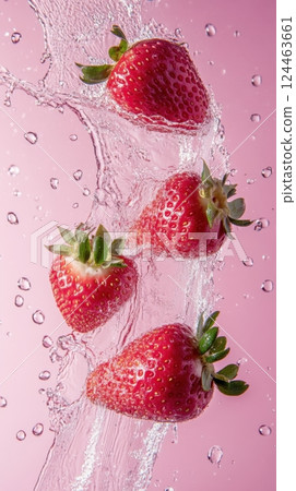 Strawberries in clear water Strawberries in clear water 124463661