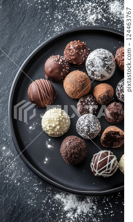 Truffles on a plate 124463767