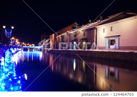 Night view of Otaru Canal Night view of Otaru Canal 124464703