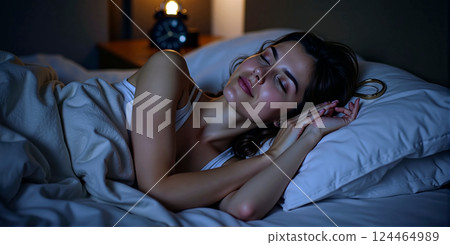 Beauty sleep for a healthy body, sleep hygiene for mental stability 124464989